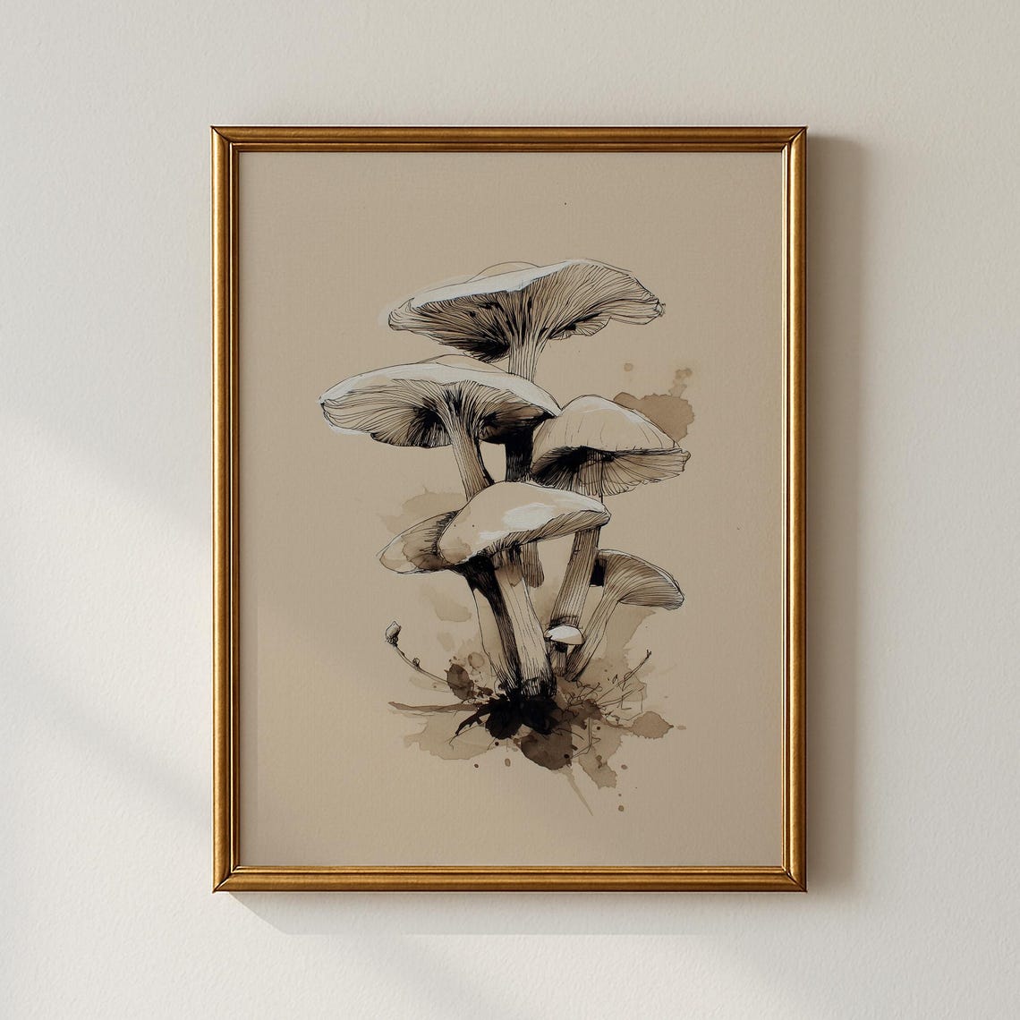 Vintage Mushroom Print, Nature Decor