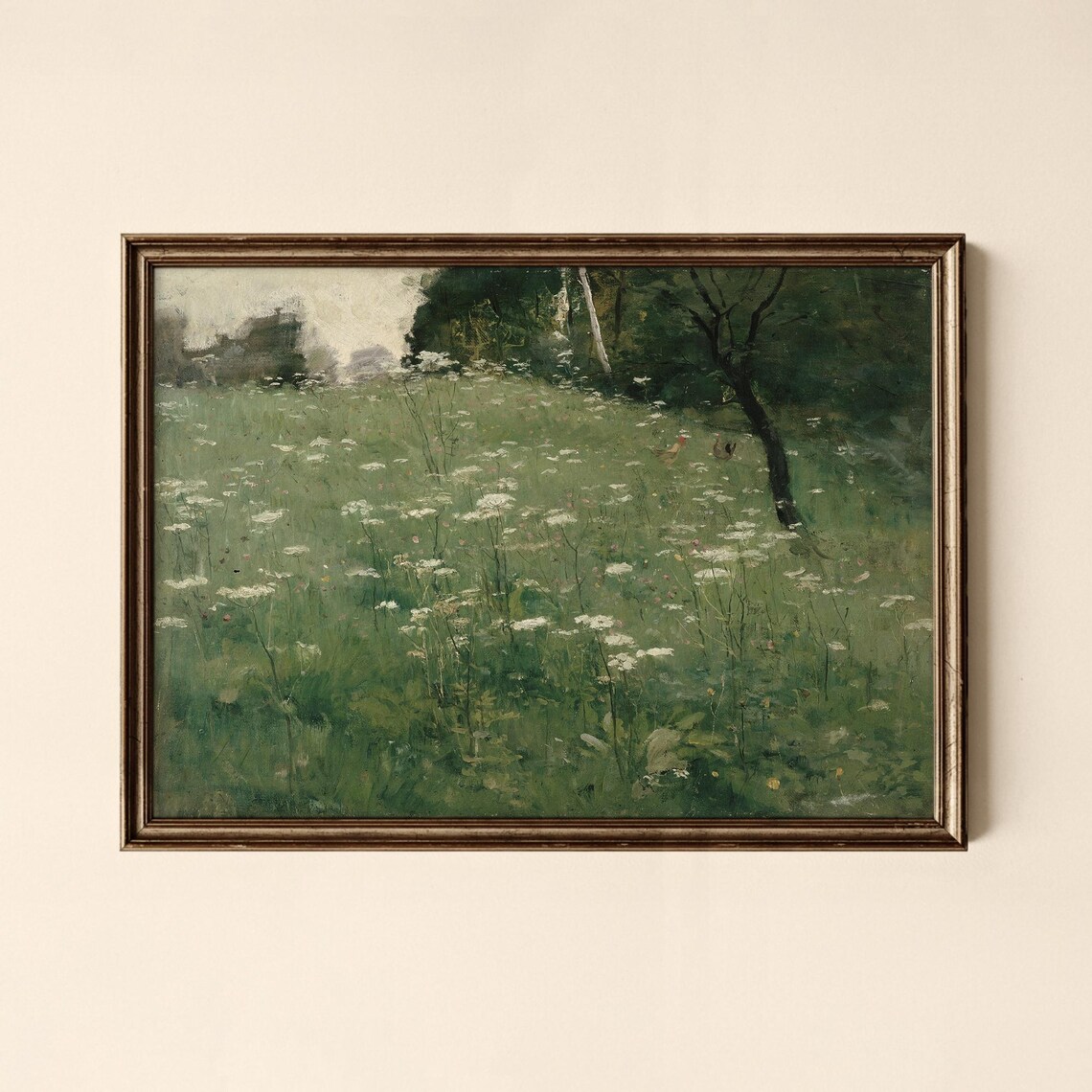 Vintage Wildflower Meadow Daisy Field Classic Oil Painting Poster