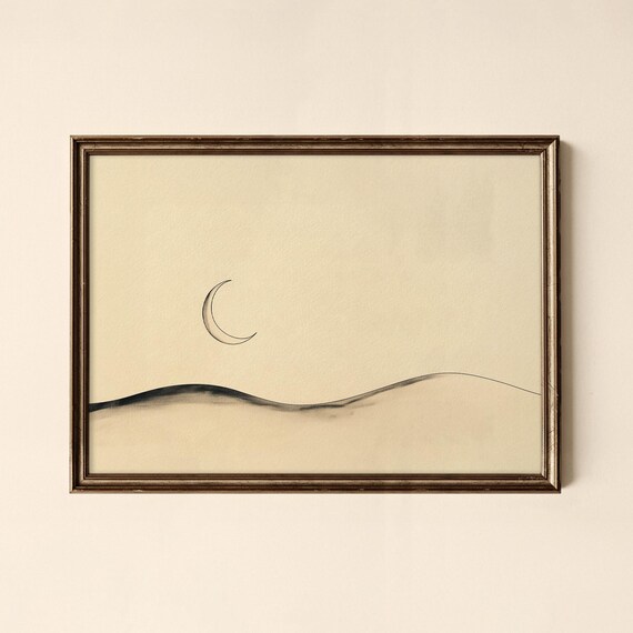 Vintage Moon Print Minimalist Painting Living Room Decor Art Collected Prints Cpl764