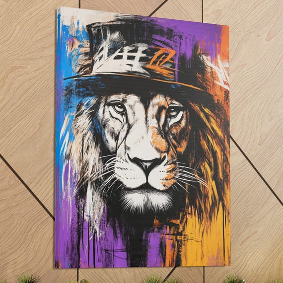 Graffiti Lion Urban Street Art Print