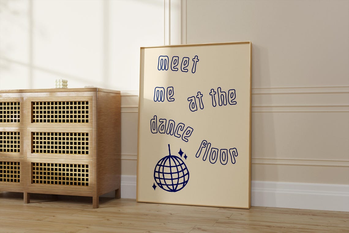 Meet Me At The Dance Floor Minimalist Trendy House Decor Wall Art Poster 1 Print - Image 4
