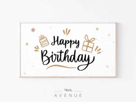 Birthday Happy Birthday Minimalist TV Art Print