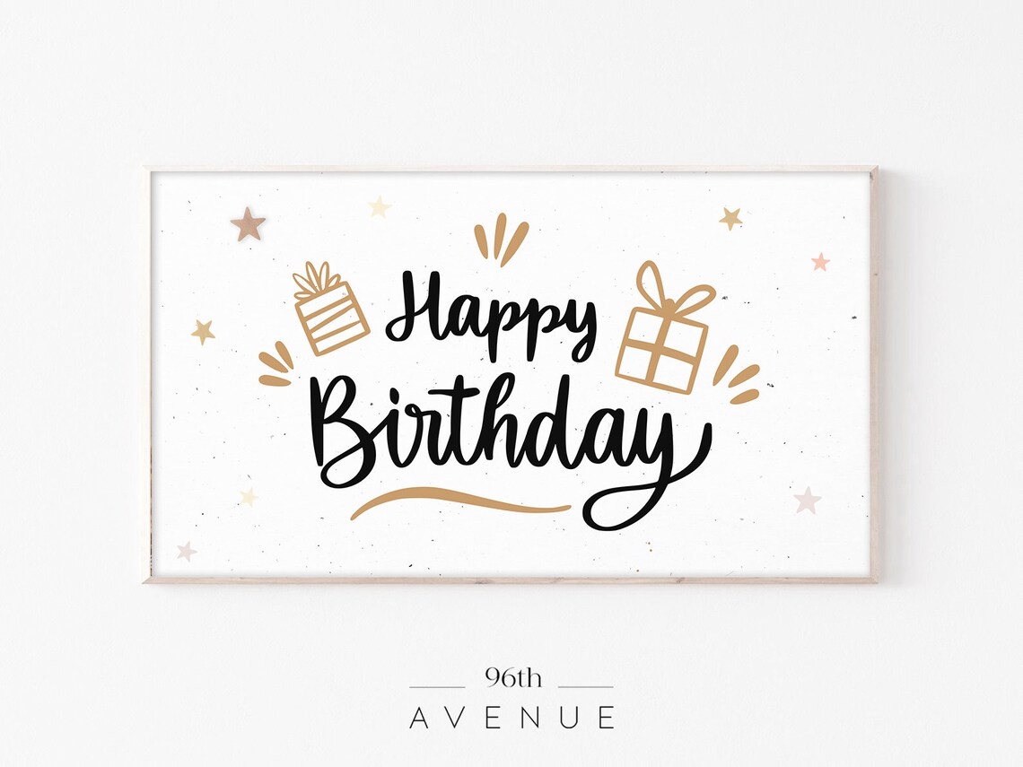 Birthday Happy Birthday Minimalist TV Art Print