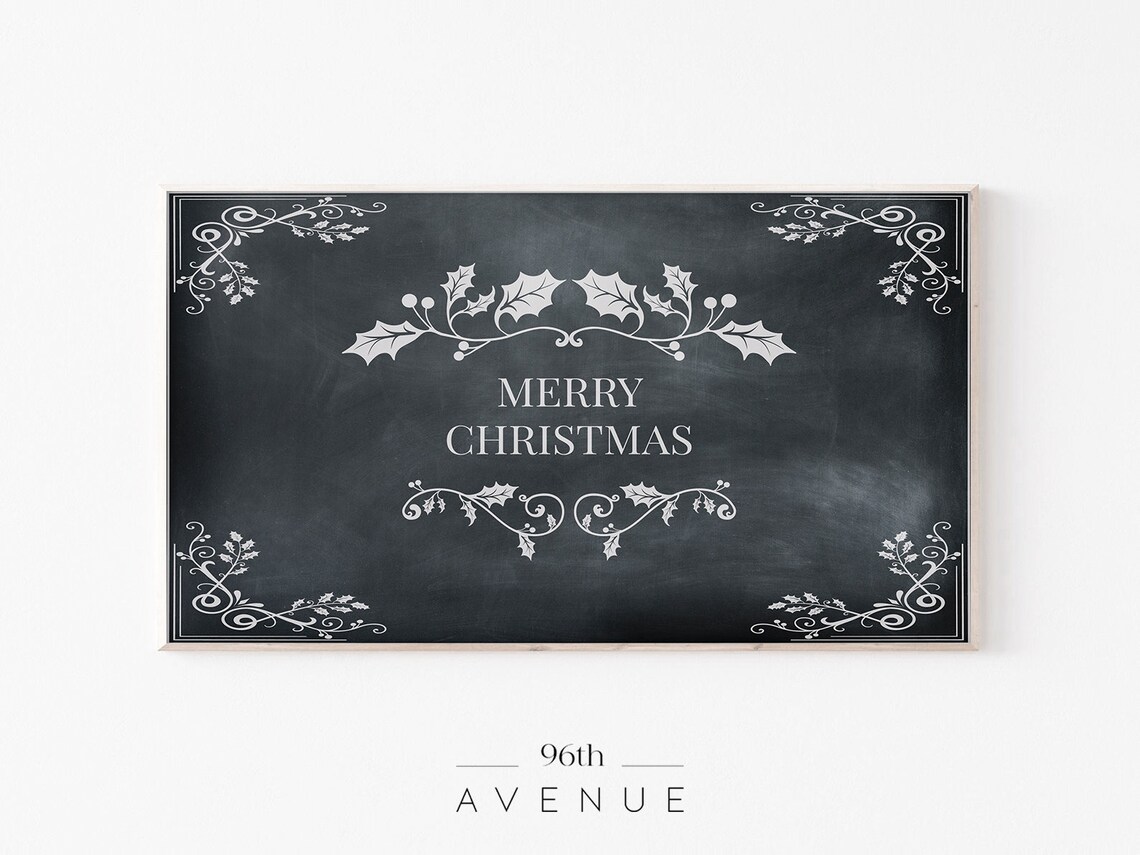 Vintage Chalkboard Merry Christmas TV Art