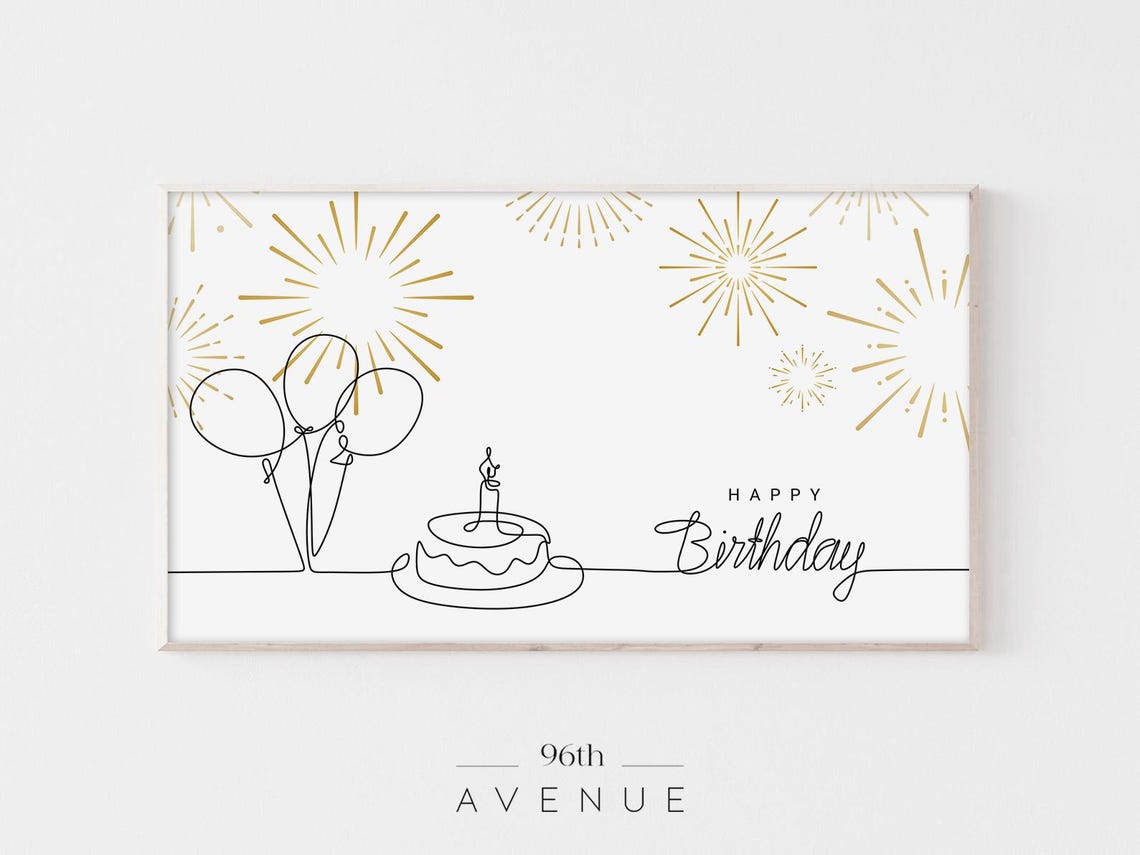 Frame Tv Art Birthday Tv Art Birthday Party Celebration Instant