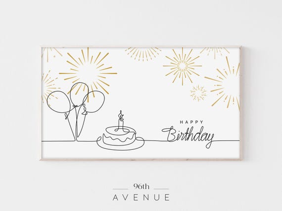 Frame Tv Art Birthday Tv Art Birthday Party Celebration Instant