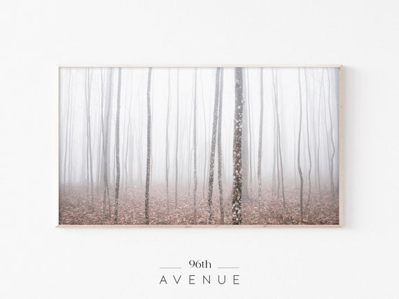 Frame Tv Art Fog Forest Art For Tv Foggy Woodland Frame Tv Art