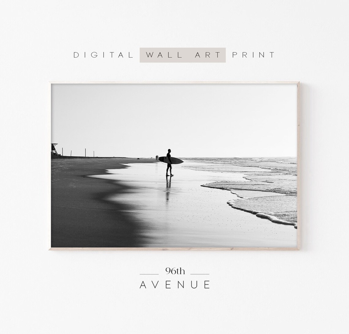 Surfer Print, Summer Beach-Themed Wall Art