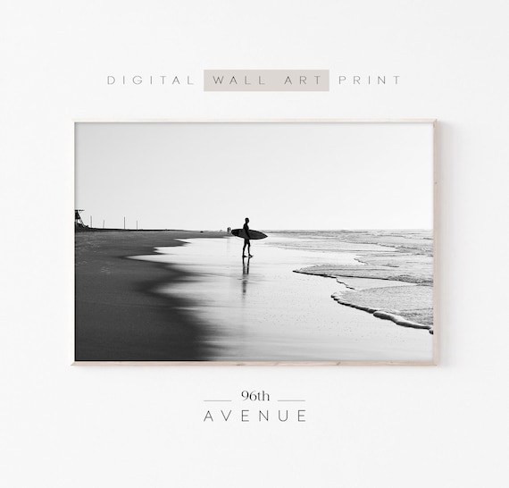 Surfer Print, Summer Beach-Themed Wall Art