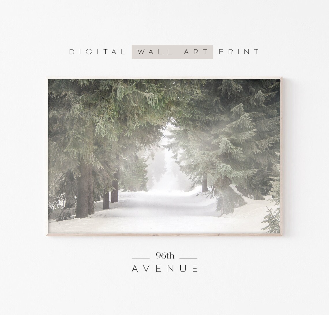 Winter Forest, Christmas Art Print