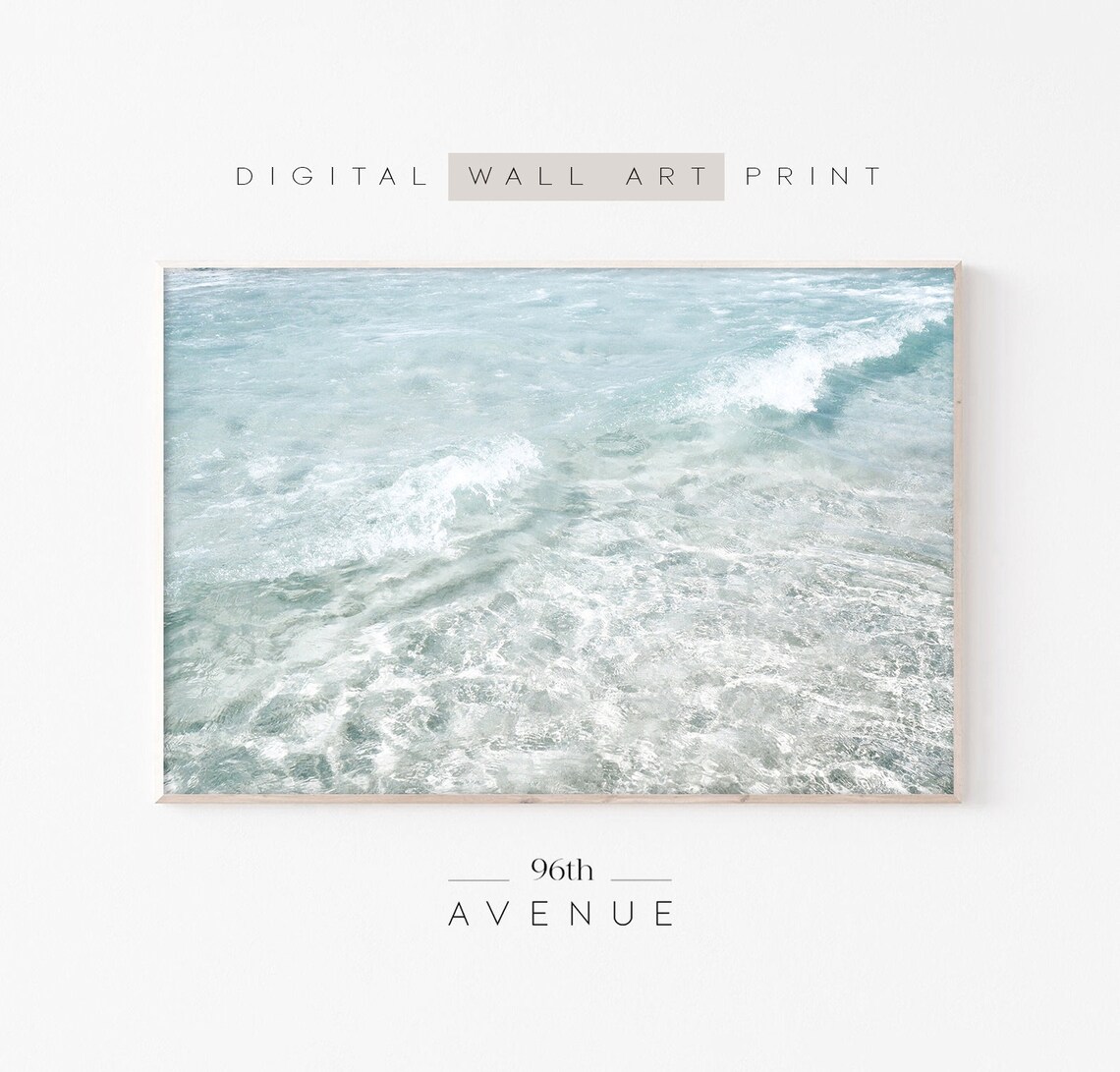 Beach Waves Ocean Photography Travel Poster