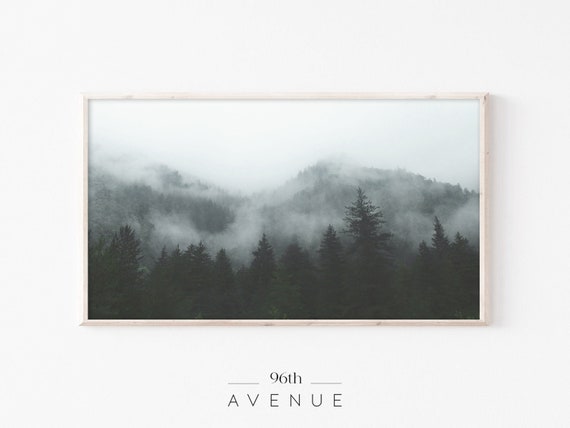 Frame Tv Art Foggy Forest Tv Art Moody Nordic Scenery Tv Art Instant