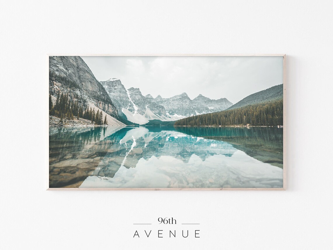 Moraine Lake Turquoise Water Snowy Peaks Mirror Reflection Poster