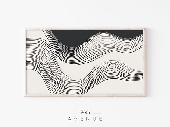 Neutral Abstract Line Drawing Frame Tv Art Minimalist Artistry Tv Art Contemporary Art For Tv 1023tv
