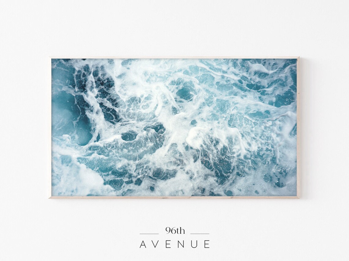 Beach Art Print, Coastal Ocean Waves Summer