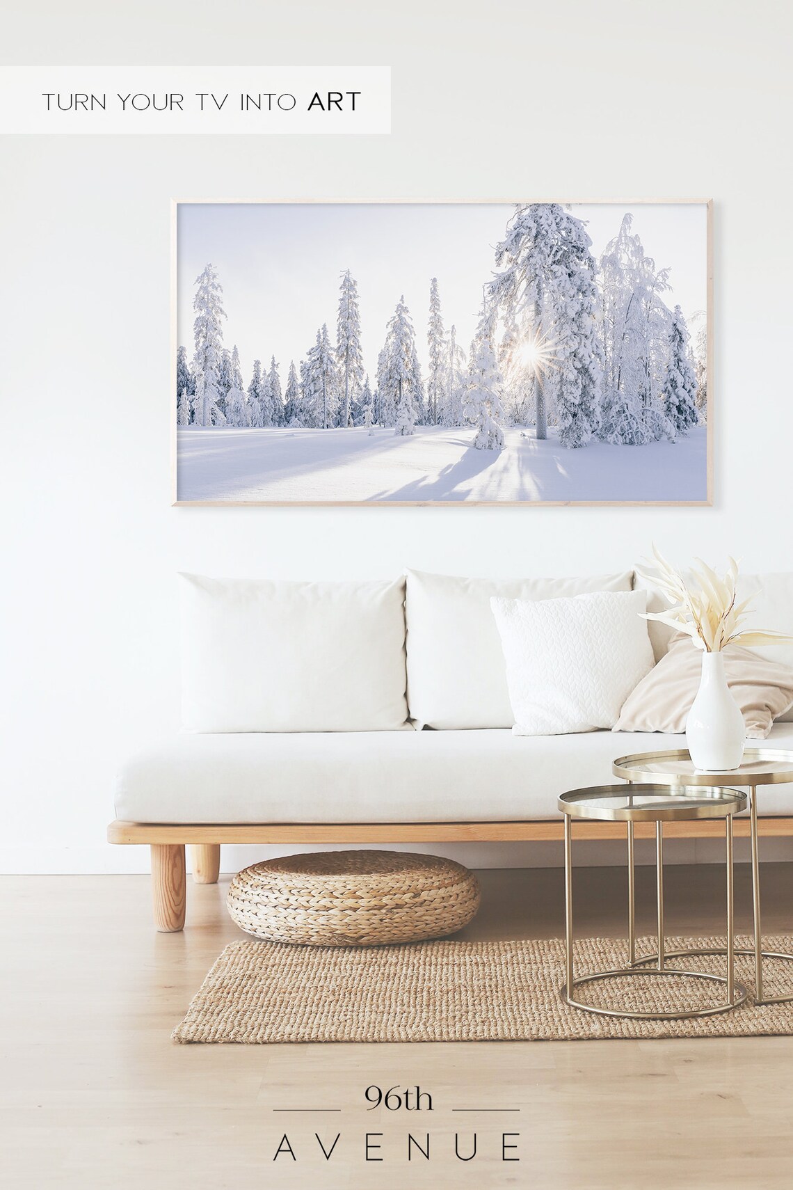 Christmas Winter Dawn Art Print, Holiday Snow Scene - Image 2