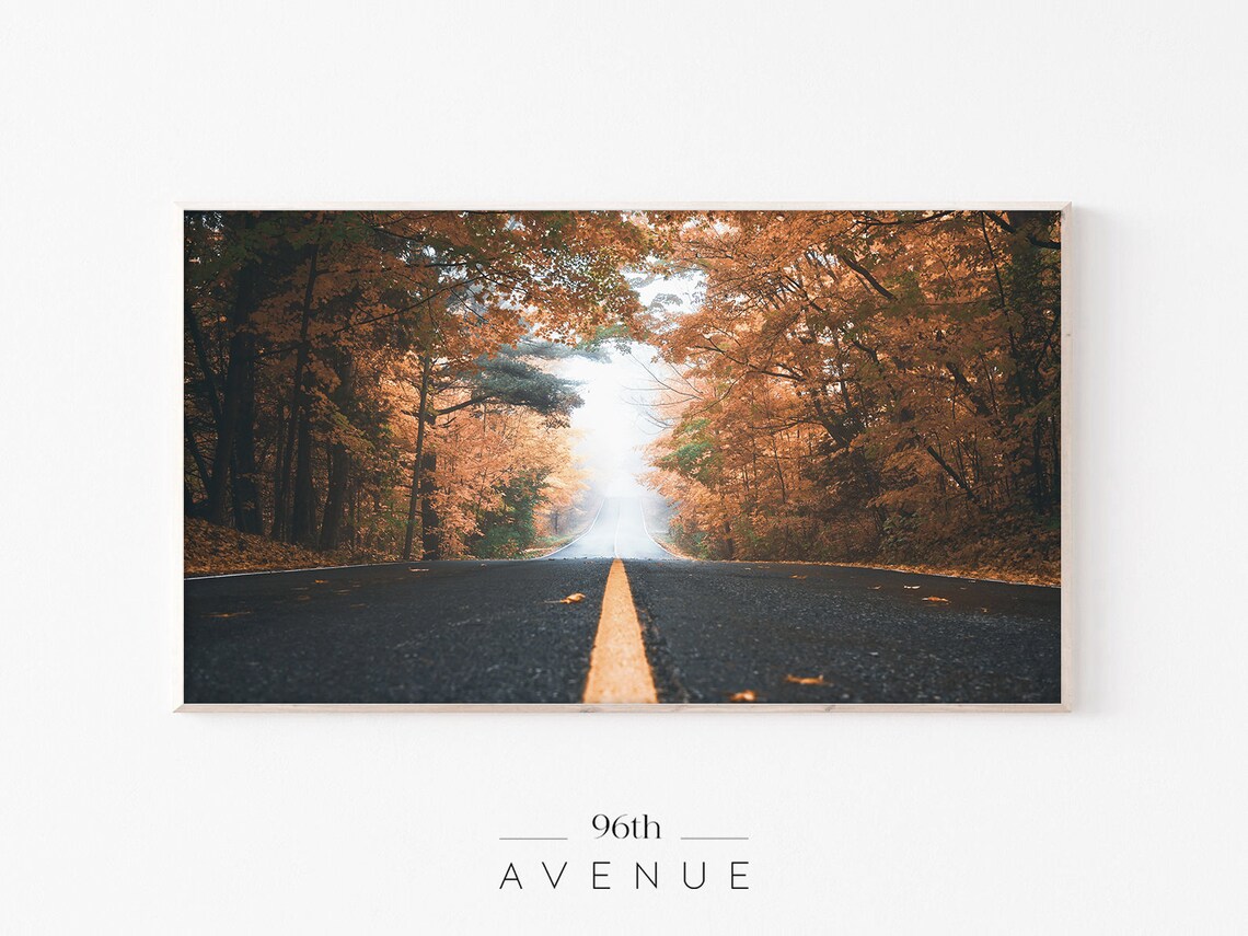 Autumn Forest Road, Seasonal Landscape Art Print