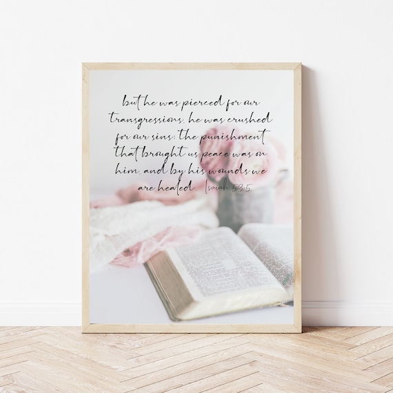 Isaiah 535 Pierced For Our Transgressions Bible Photo Scripture Poster