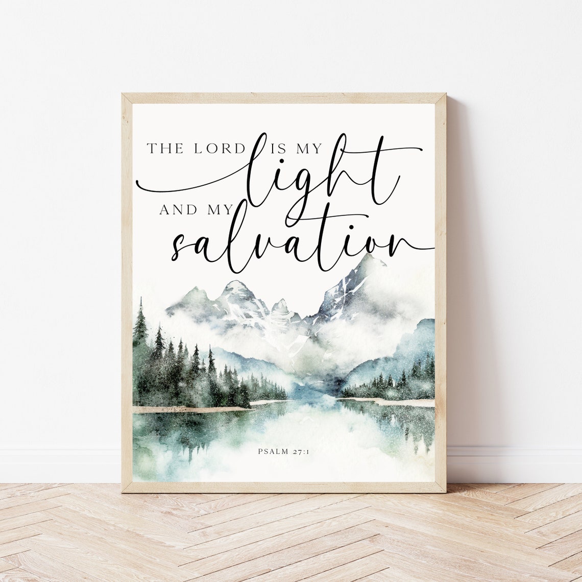 Psalm 27 1 Poster The Lord Is My Light and My Salvation Scripture
