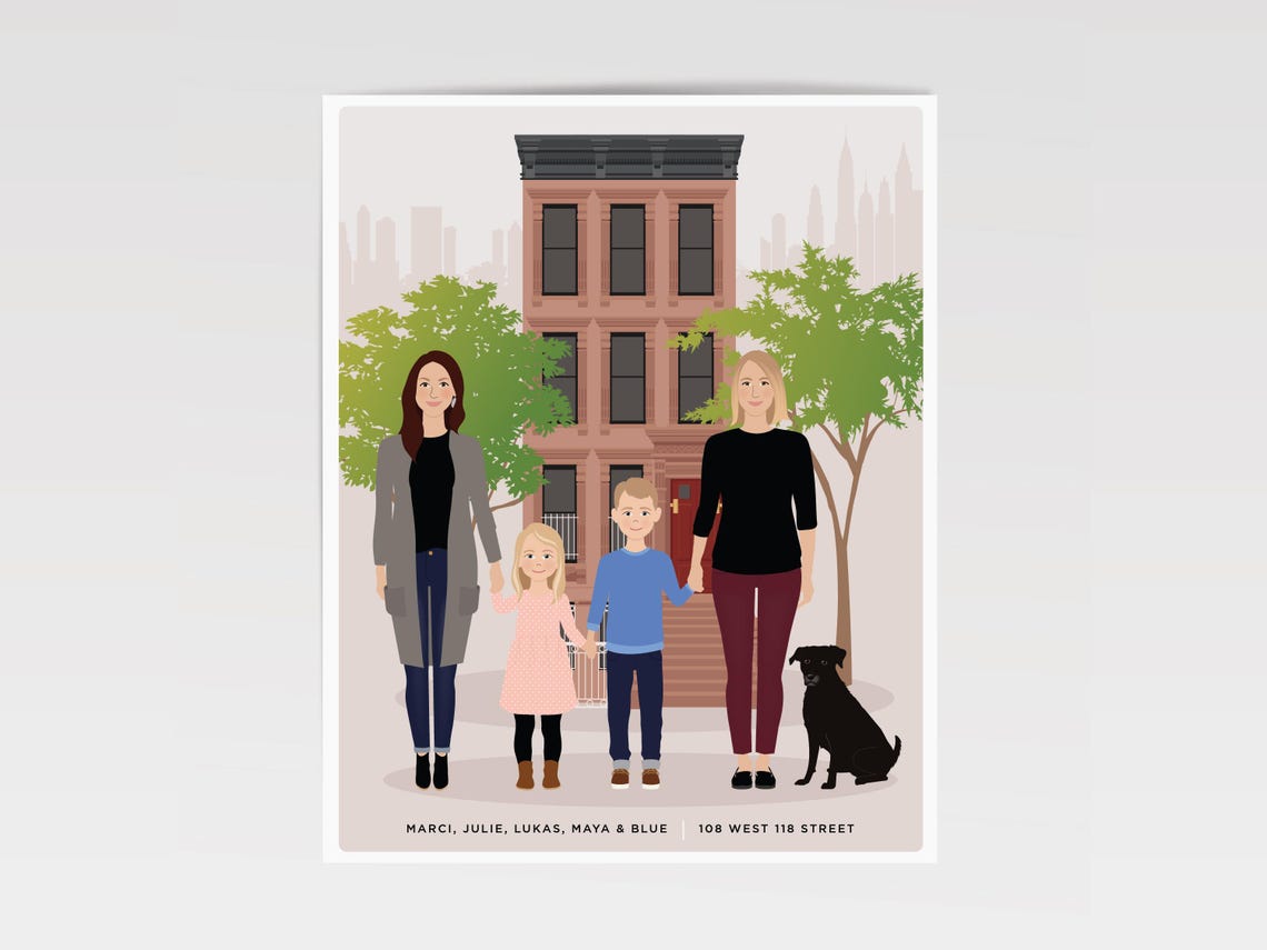 Custom Family Portrait, Size Upgrade - Image 3