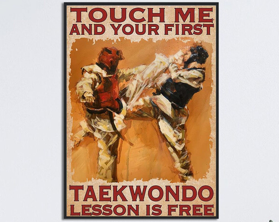 Touch Me And Your First Taekwondo Lesson Is Free Fighting Poster