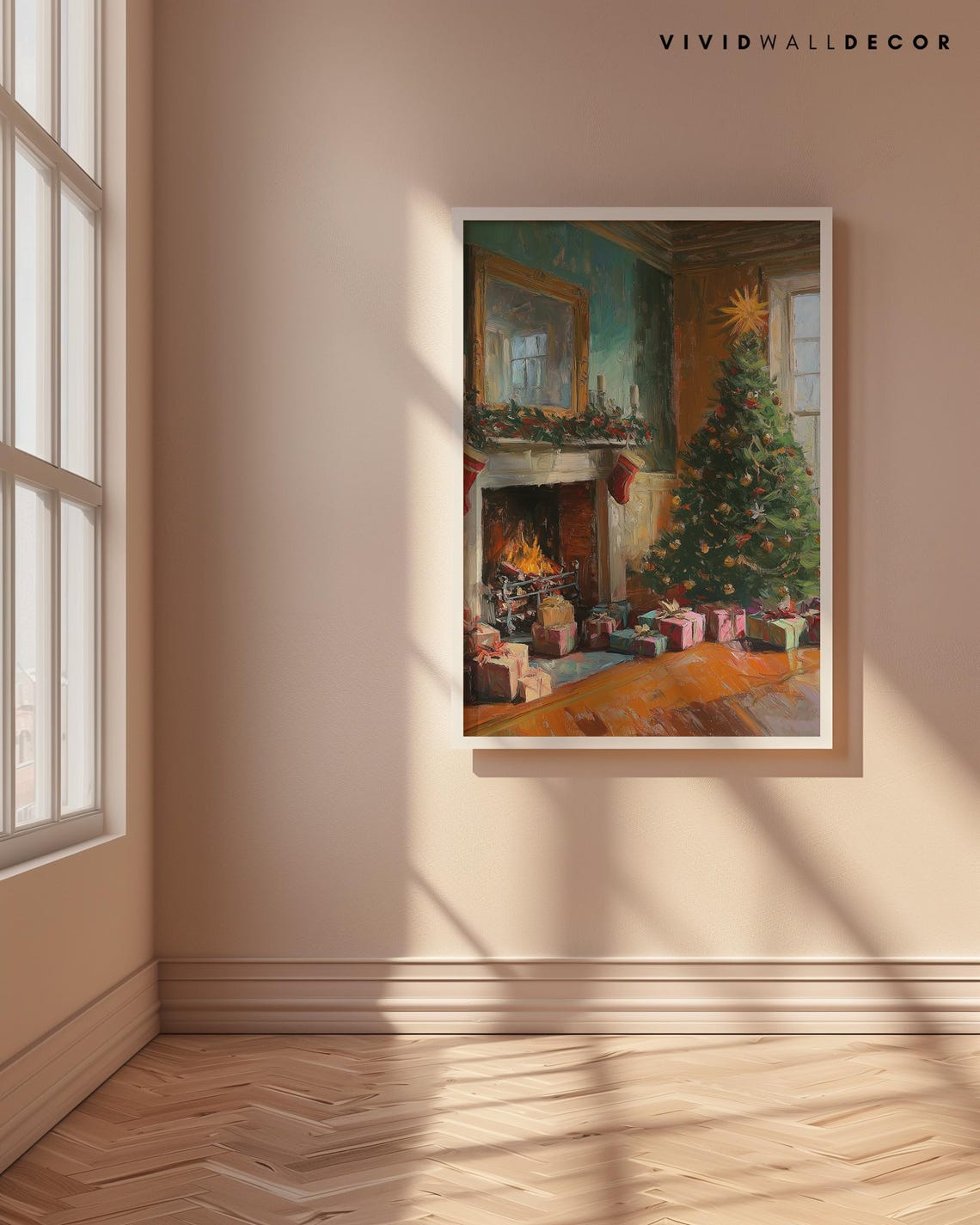 Cozy Christmas Morning Fireplace Tree And Gifts Holiday Poster - Image 4