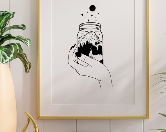 Mountain Magic Wall Art Mountain Wall Art Print Minimalistic Poster Design Modern Print Poster Print