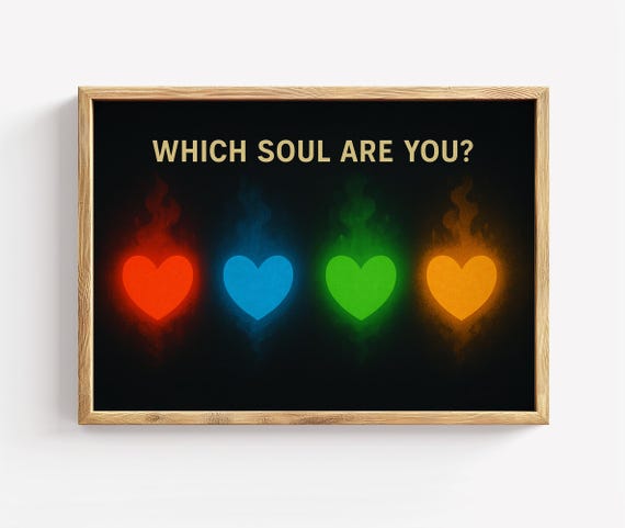 Soul Heart Gamer Poster Minimalist Colorful Wall Art