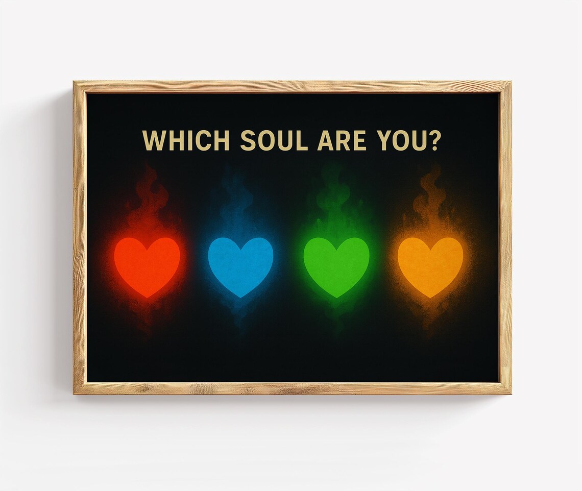 Which Soul Are You Glowing Heart Souls Dark Gamer Quiz Art Poster