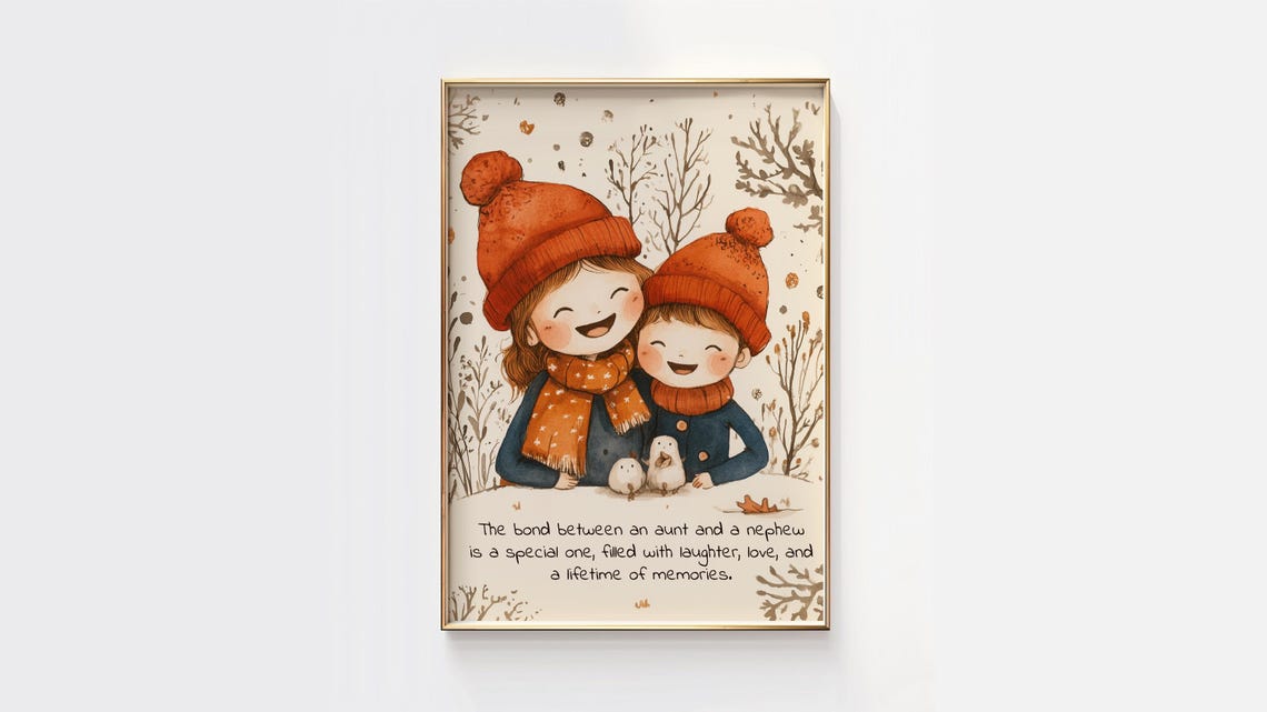 Aunt And Nephew Personalized Gift Print