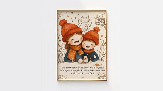 Aunt And Nephew Personalized Gift Print