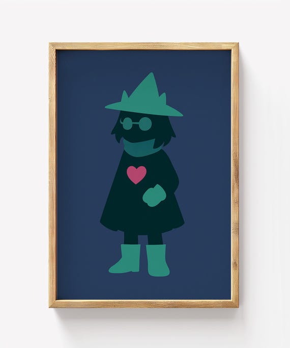 Minimalist Dark Fantasy Wall Art Cute Wizard Indie Game Room Decor Modern Kids Bedroom Poster
