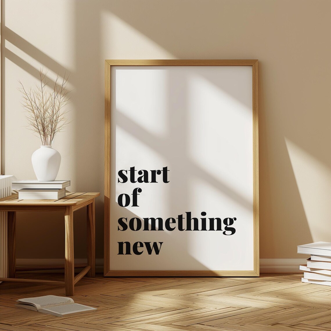 Minimalist Start Of Something New Quote Print Motivational Office Wall Art Modern Typography Decor