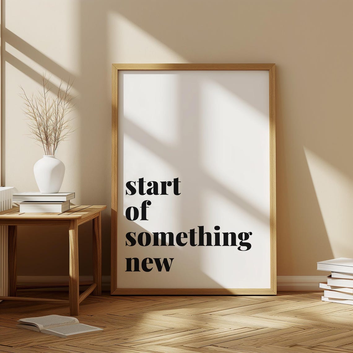 Start of Something New Minimalist Black Serif Quote Art Poster