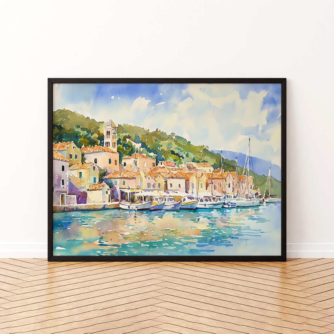 Vis Watercolor Poster, Croatia Travel Poster