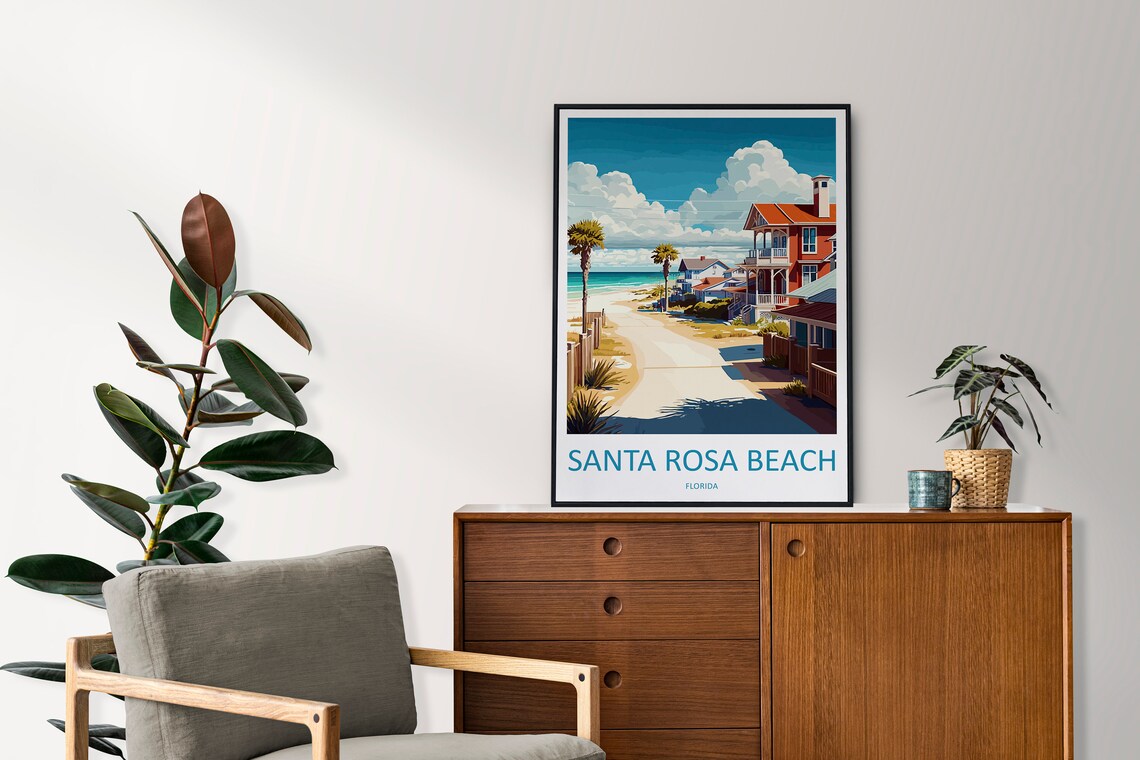 Santa Rosa Beach Travel Poster, Florida Wall Art - Image 2