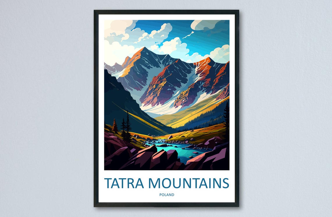 Tatra Mountains Poland Snowy Peaks Alpine Lake Valley View Poster