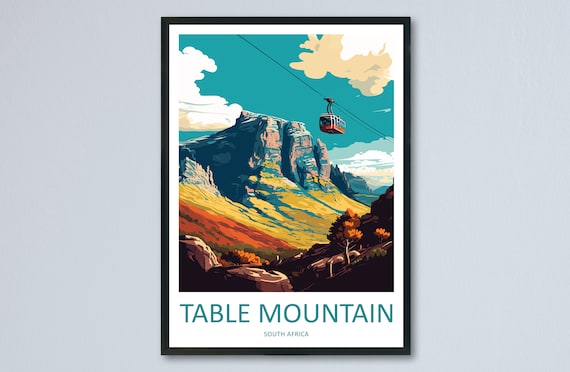 Table Mountain Travel Print Wall Art Table Mountain Wall Hanging Home Dcor Table Mountain Gift Lovers South Africa Art Print Table Mountain