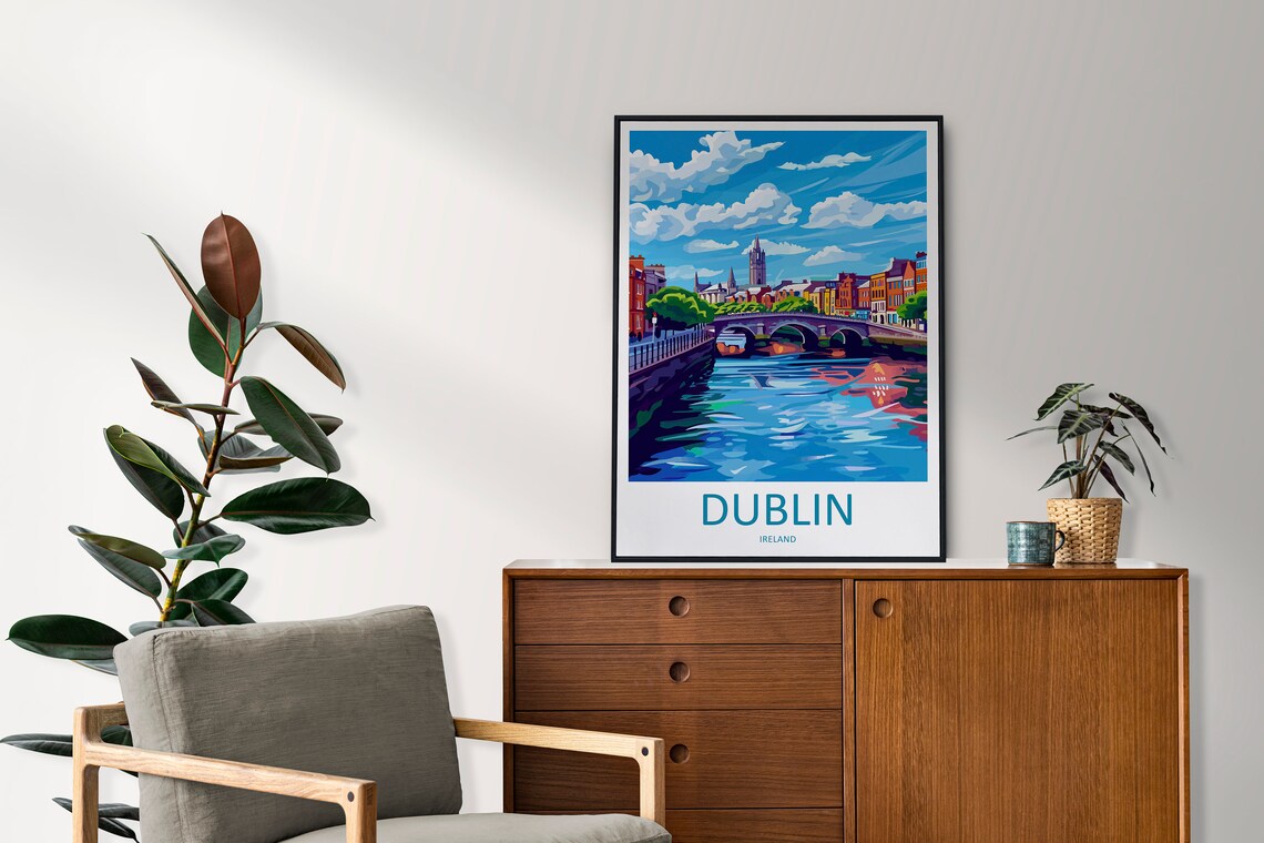 Dublin Skyline Print, Ireland City Travel Poster - Image 2