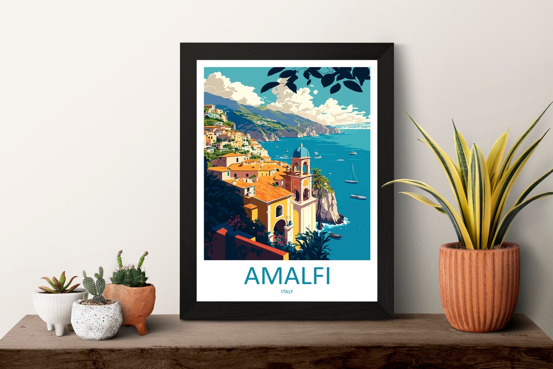 Amalfi Travel Print Wall Art Amalfi Wall Hanging Home Dcor Amalfi Gift Art Lovers Italy Art Lover Gift Amalfi Print Amalfi Travel Gift Art - Image 3