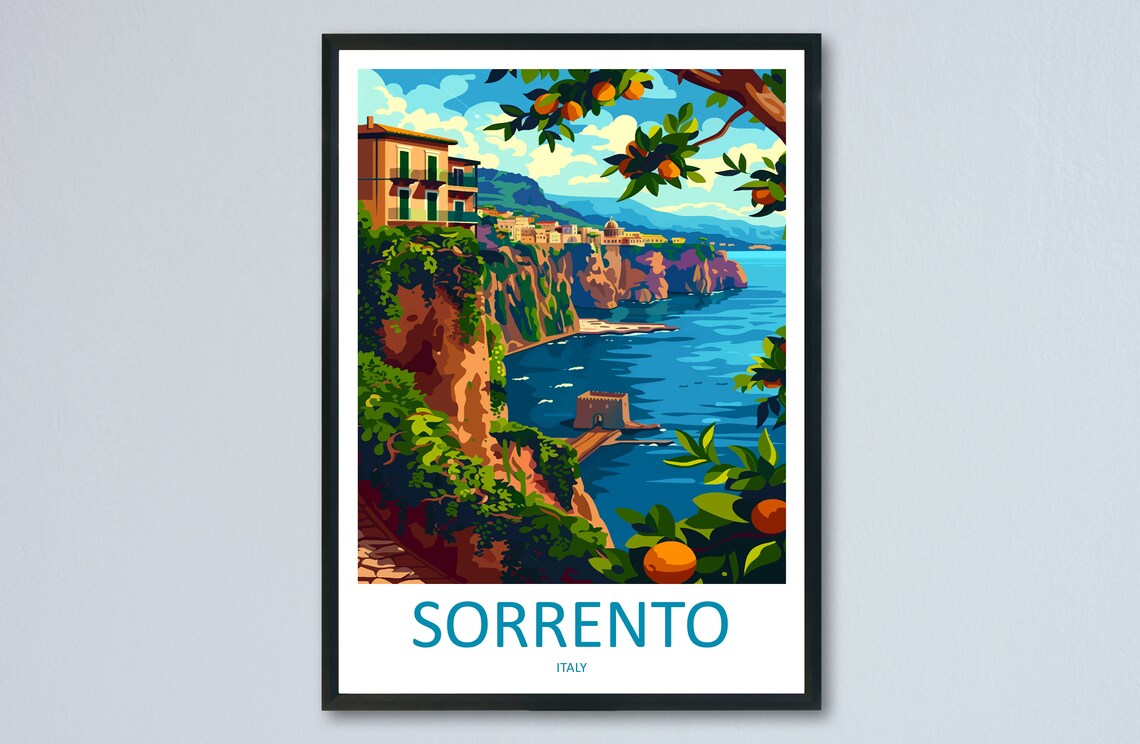 Sorrento Travel Poster, Italy Wall Art Print