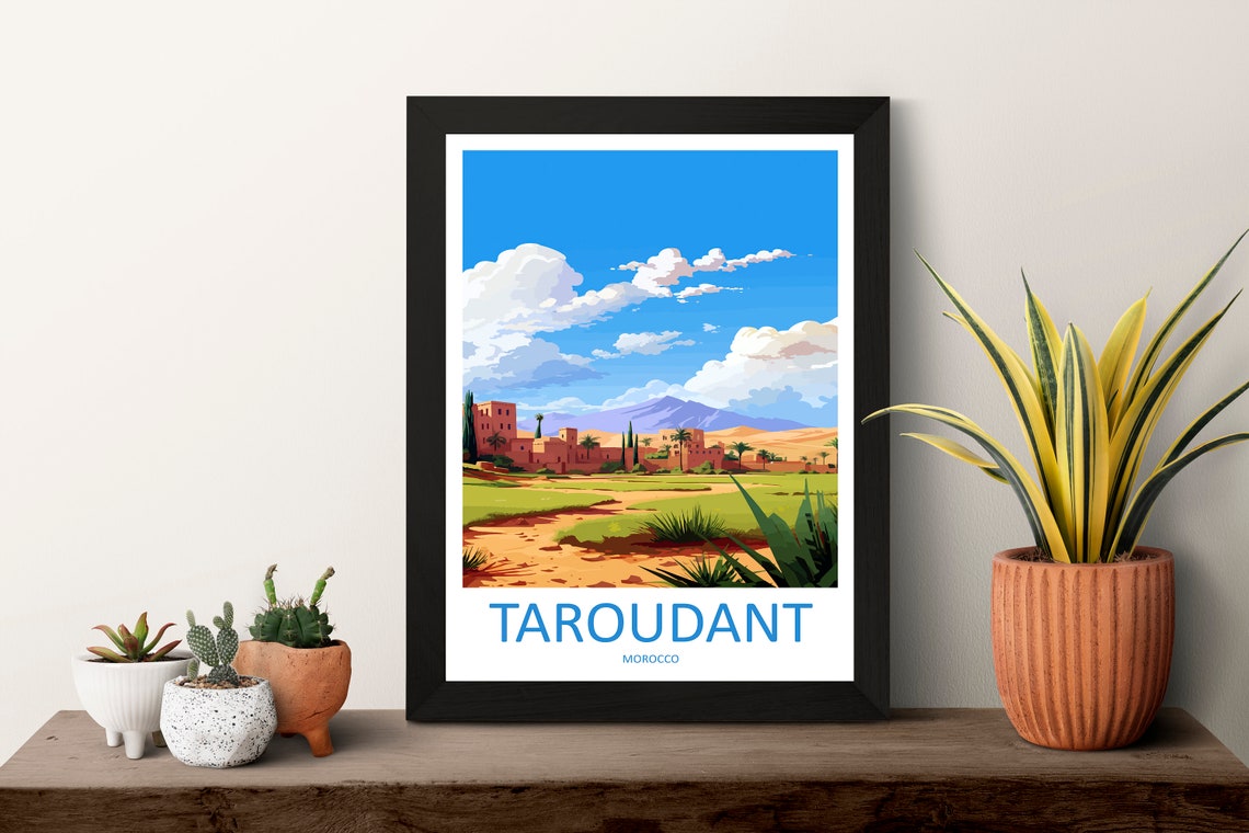 Taroudant Morocco Mud Brick Old Town Beneath the Atlas Travel Poster - Image 3