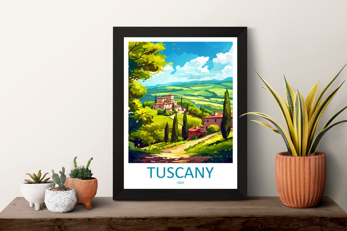 Tuscany Travel Print Wall Art Tuscany Italy Wall Hanging Home Decoration Tuscany Gift Art Lovers Wall Art Print Tuscany Italy Art Tuscany - Image 3