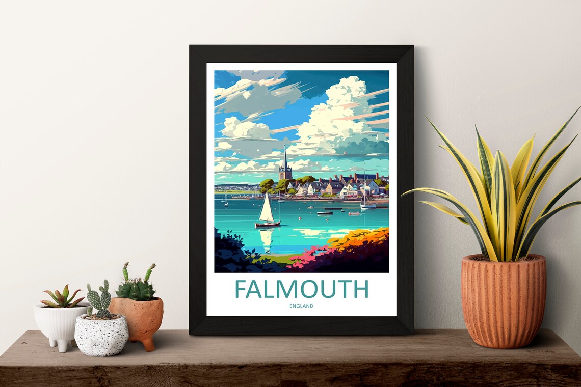 Falmouth Travel Poster, England Wall Art - Image 3