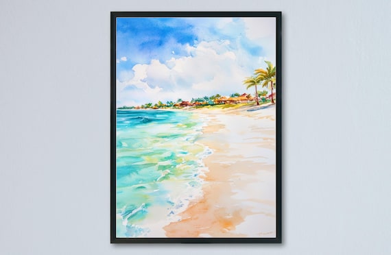 Aruba Watercolor Poster Wall Art Hanging Home Dcor Gift Lovers Lover