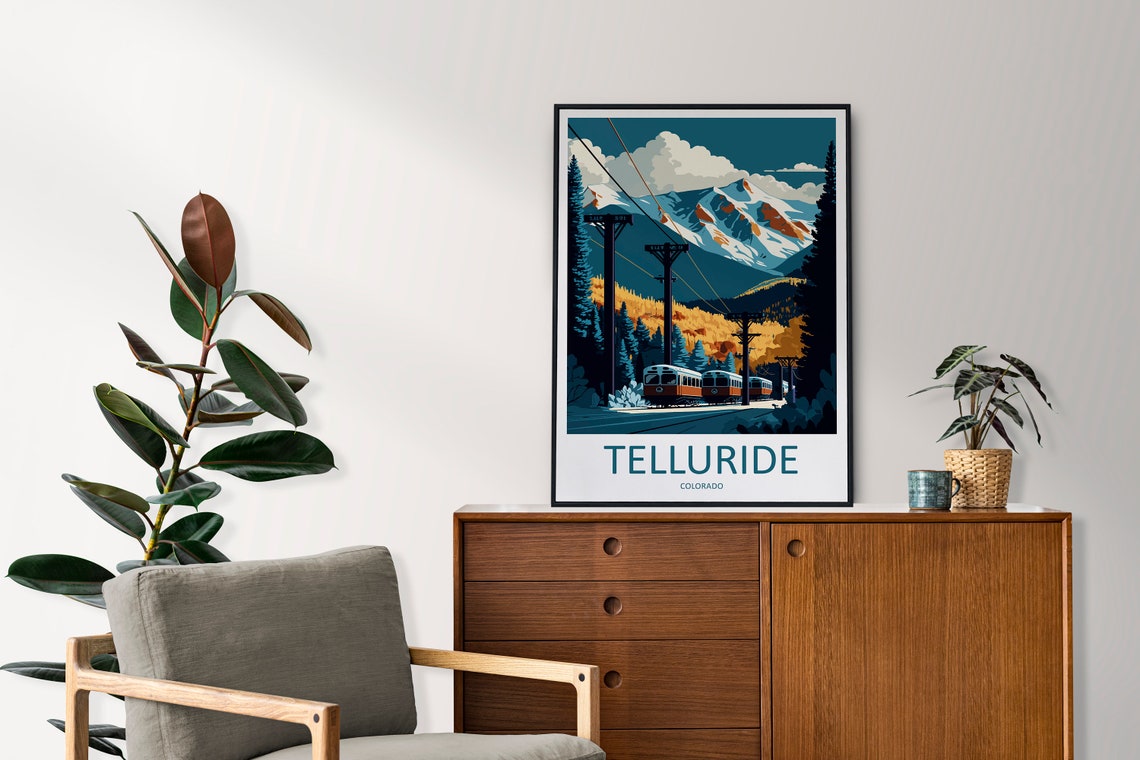 Telluride Colorado Gondola Ski Resort Mountain Travel Poster - Image 2