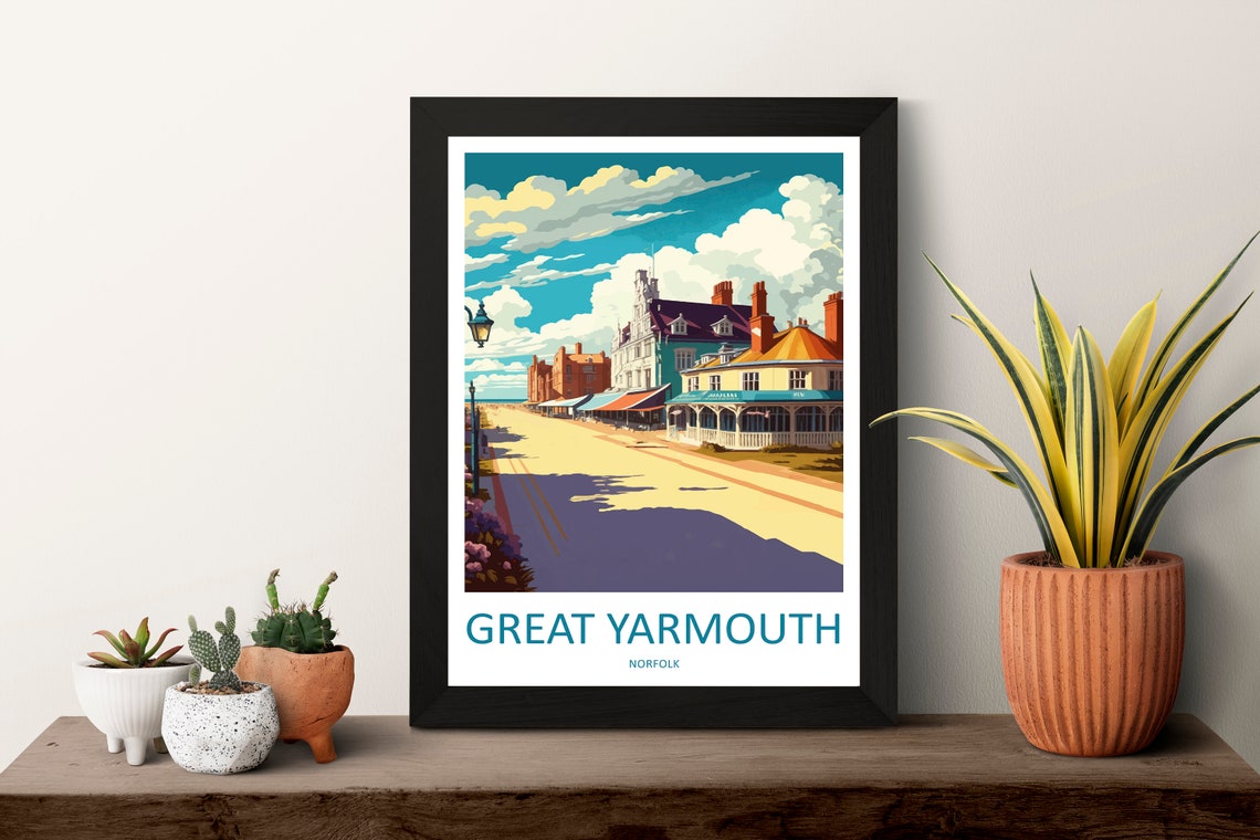 Great Yarmouth Norfolk Vintage Seaside Promenade Travel Poster - Image 3