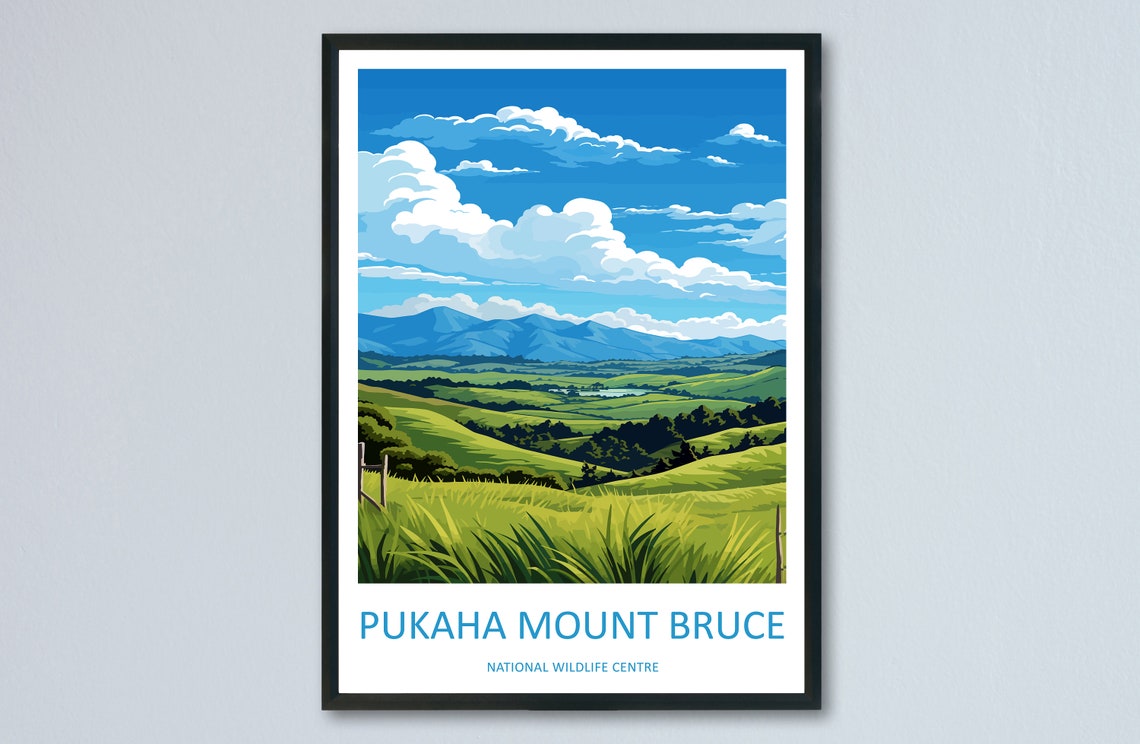 Pukaha Mount Bruce New Zealand Rolling Hills And Valley Poster