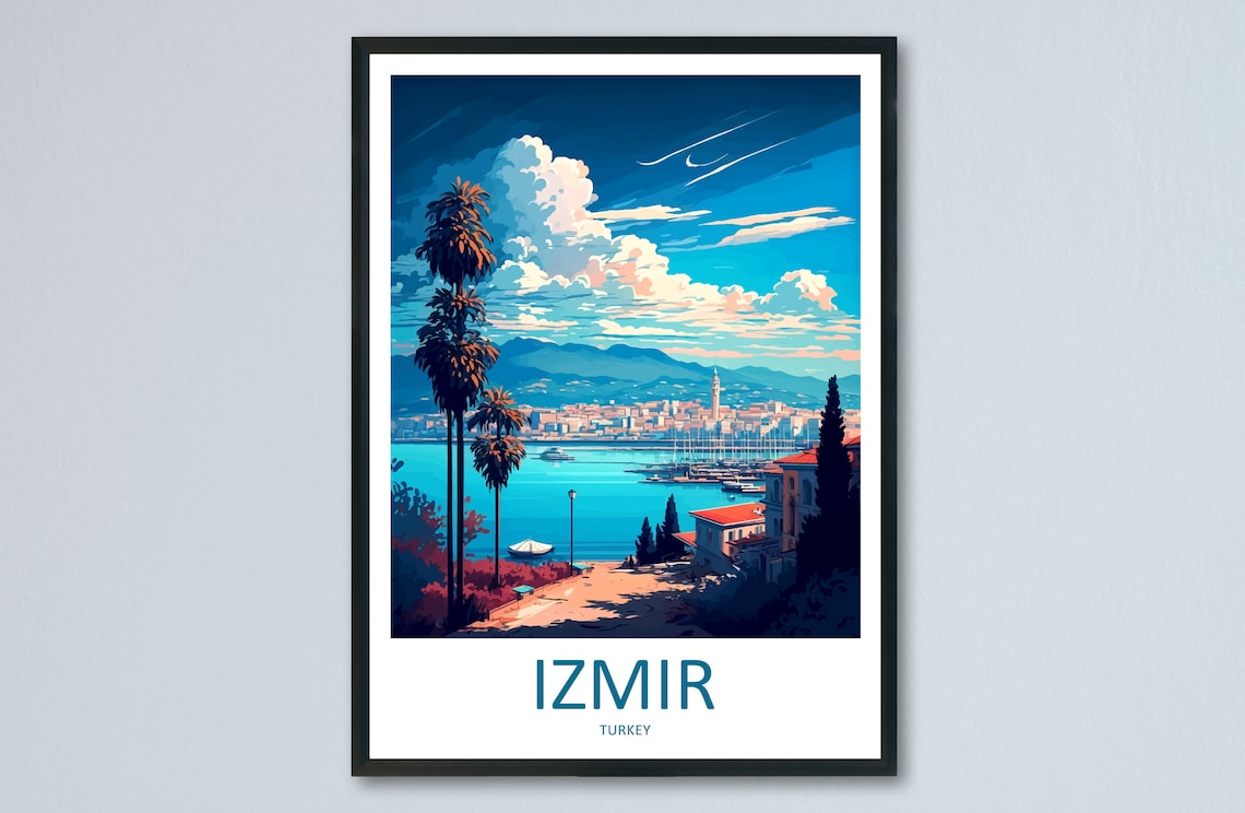 Izmir Travel Poster, Turkey City Wall Art