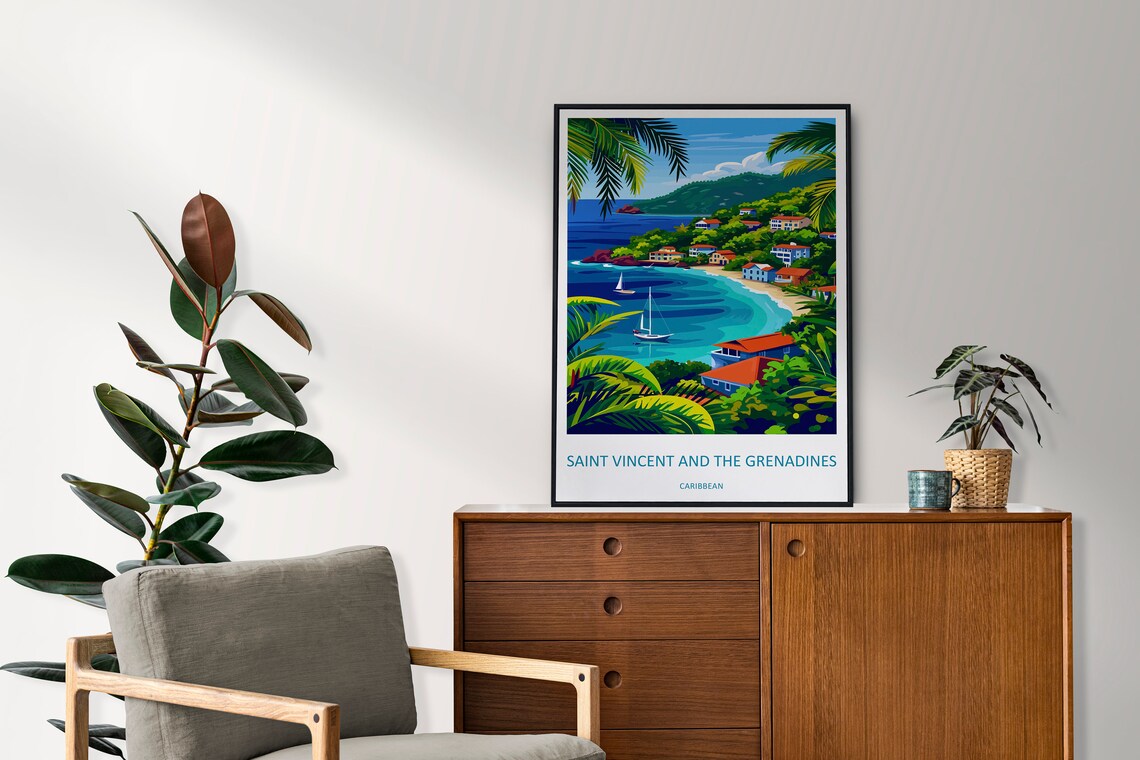 Saint Vincent The Grenadines Home Decor Wall Art Print - Image 2